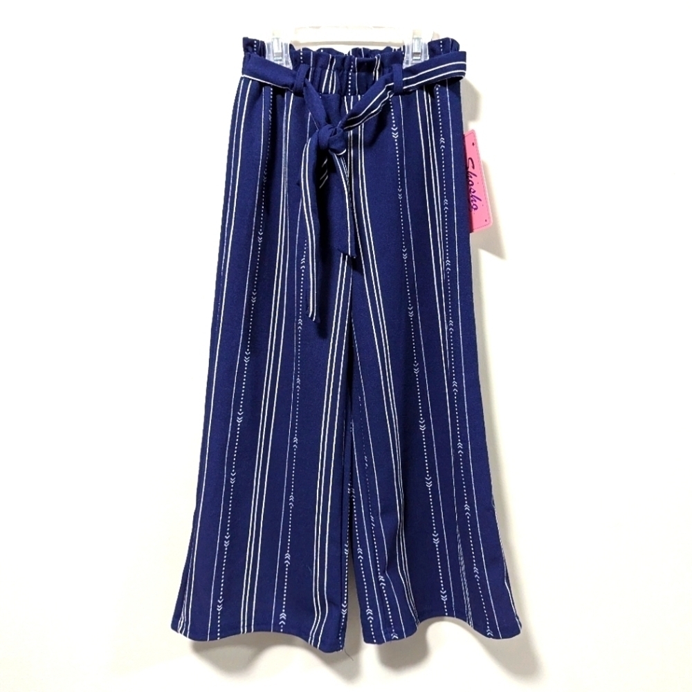 Shasha Girls Blue Wide Leg Pants Arrows Pattern Size 6